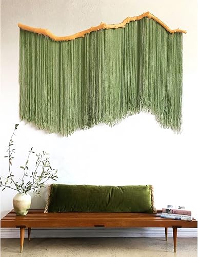 Miniatura 2 de Cortina tejida a mano  Tapiz bohemio para decoración de pared  Decoración colgante de pared elegante estilo rústico hecho a mano para dormitorio,