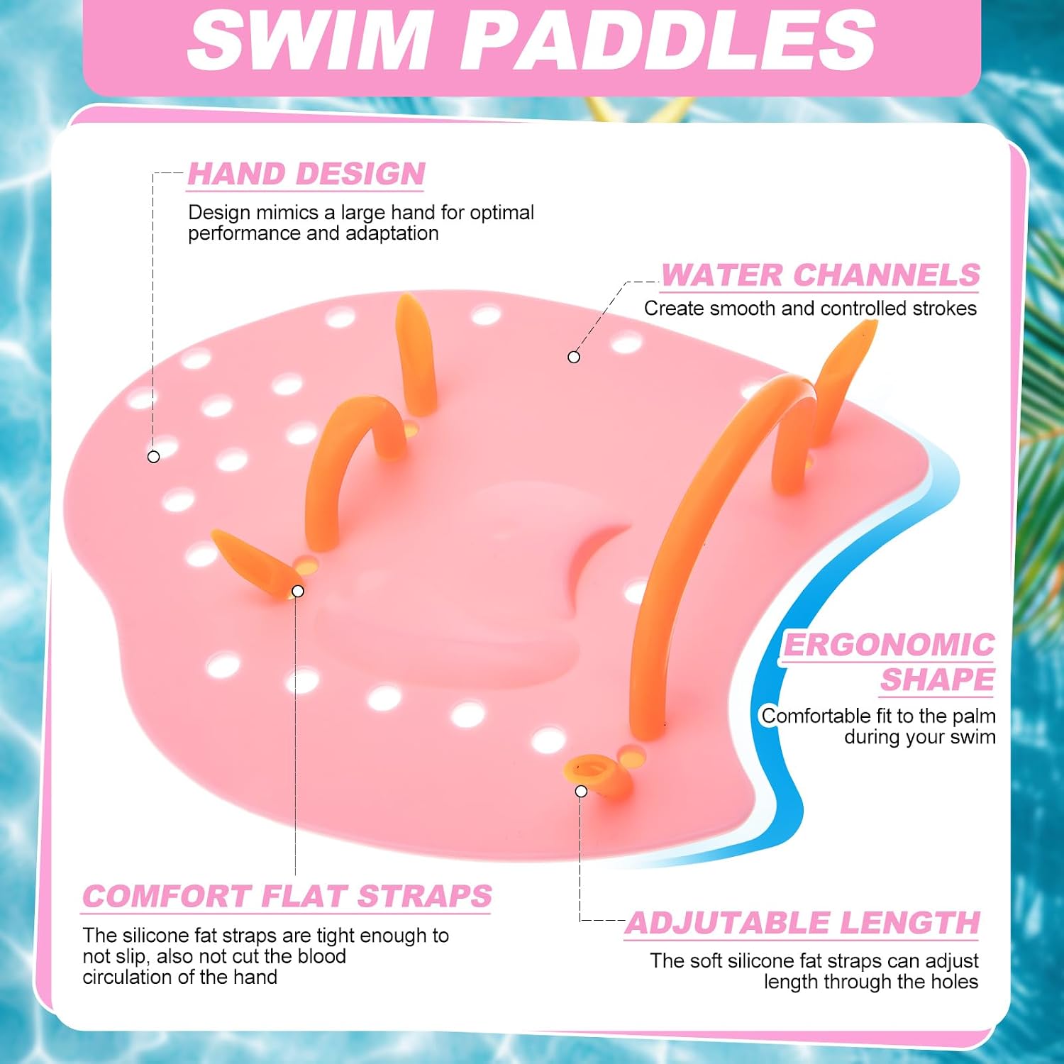 1 Set Swimming Pool Training Kit Swim Paddles Pull Buoy and A-Type Kickboard with Nose Clip Ear Plugs for Pool Training Aids for Swimmers & Beginners Stroke Technique