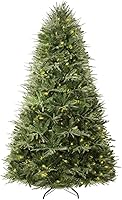 Vista 6 de Camden 6.5ft Prelit Artificial Christmas Tree with Foot Pedal, 2041 Branch Tips, 400 Warm Lights and Metal Stand, 51" Wide Realistic Hinged Verde