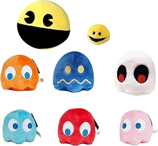pacman Plush Toys (Set of 8), Stuffed Animals pacman toys, Great as a Party Favor Gift or Companion, pacman plush ghost, C...