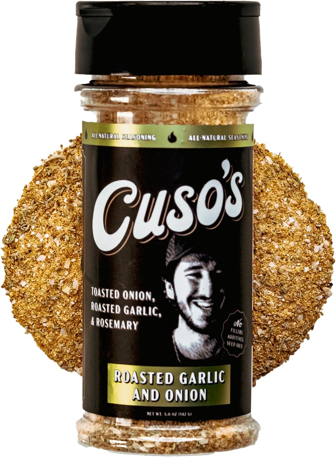 Cuso's Great Tasting Roasted Garlic & Onion BBQ Seasoning Rub - Contains All Natural Ingredients - Spices & Rubs for Grill, & Marinade - Garlic and Onion Powder Blend - 1 Count BBQ Rub Seasoning