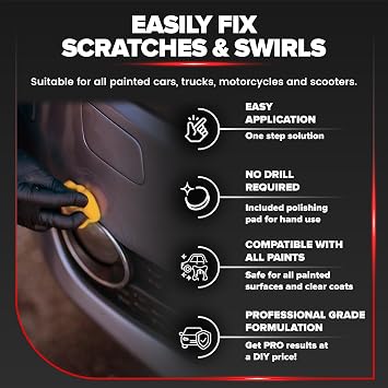 Carfidant Black Scratch & Swirl Remover Kit with Trim & Plastic Restorer - Car Detailing Kit