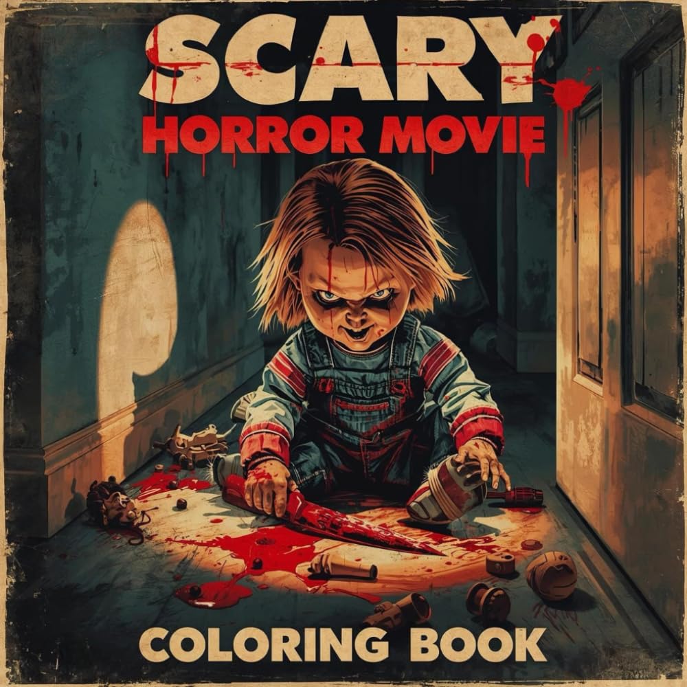 Scary horror movie coloring book: A spooky coloring adventure to relieve stress and enjoy horror fun