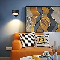 Vista 6 de Aplique de pared magnético atenuable, juego de 2 baterías recargables USB, lámpara de pared para cuadros con control remoto, luces LED de Halloween