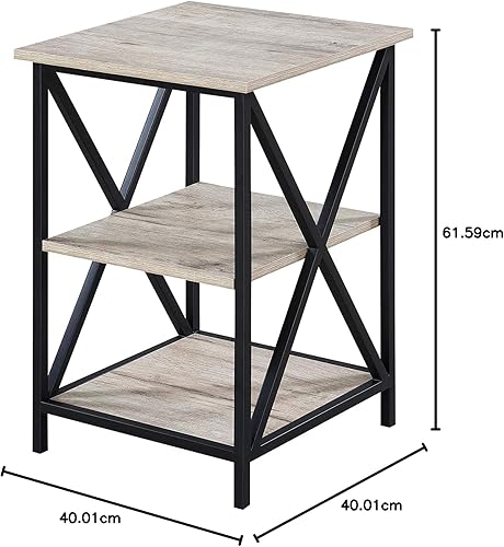 Miniatura 35 de Convenience Concepts Tucson - Mesa auxiliar con estantes, mármol sintético gris/negro Mármol de imitación