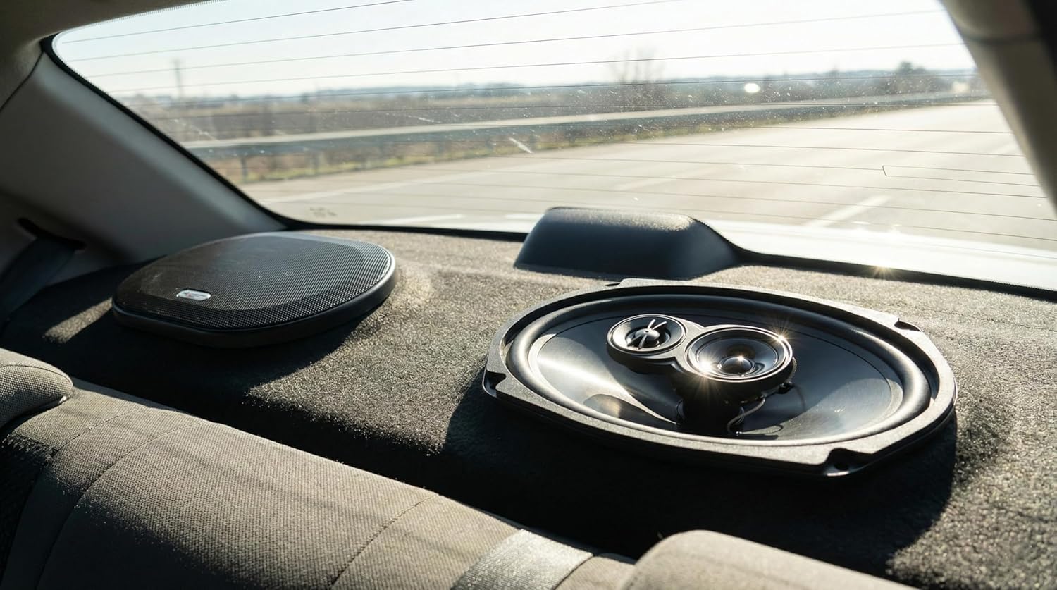 Excalibur X693 Altoparlanti Coassiali Auto 6x9 Pollici 3 Vie con 100W RMS e 500W Max, 4 Ohm, 90dB Sensibilità, Risposta 50Hz–20kHz, 75mm Profondità, Inclusi Griglie e Accessori di Montaggio