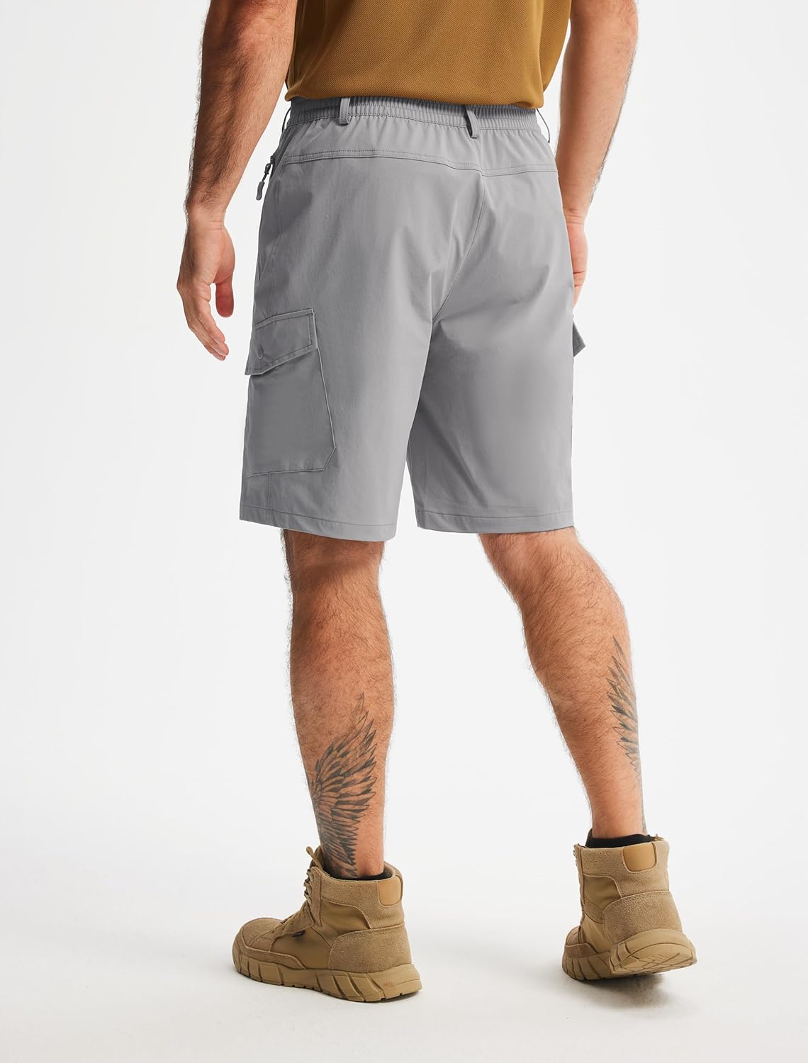 Libin Men's Hiking Cargo Shorts with Zipper Pockets 9" Lightweight Quick Dry Casual Shorts for Men Golf Work Fishing