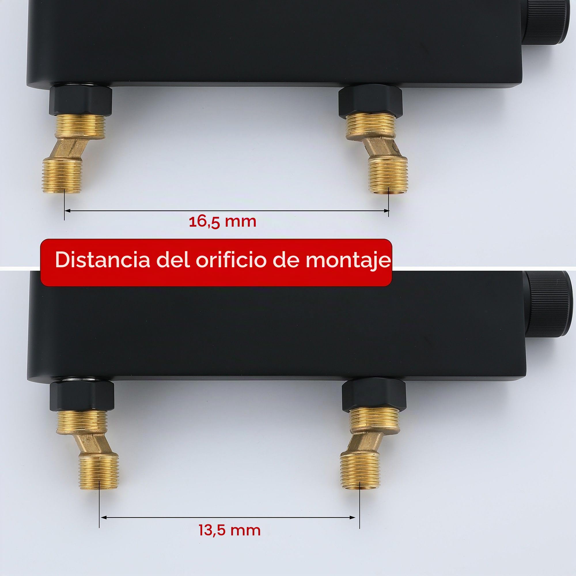 Grifo de Bañera Negro Cascada Con Ducha Monomando, Moderno Montaje en Pared de Latón Con Alcachofa