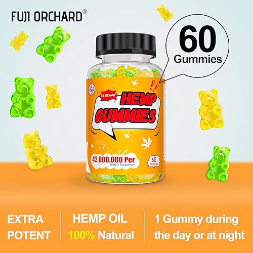 Miniatura 2 de FUJI ORCHARD Gomitas de cáñamo de 42000 mg de alta potencia, gomitas de cáñamo para dormir profundamente y relajarse, gomitas de aceite de cáñamo