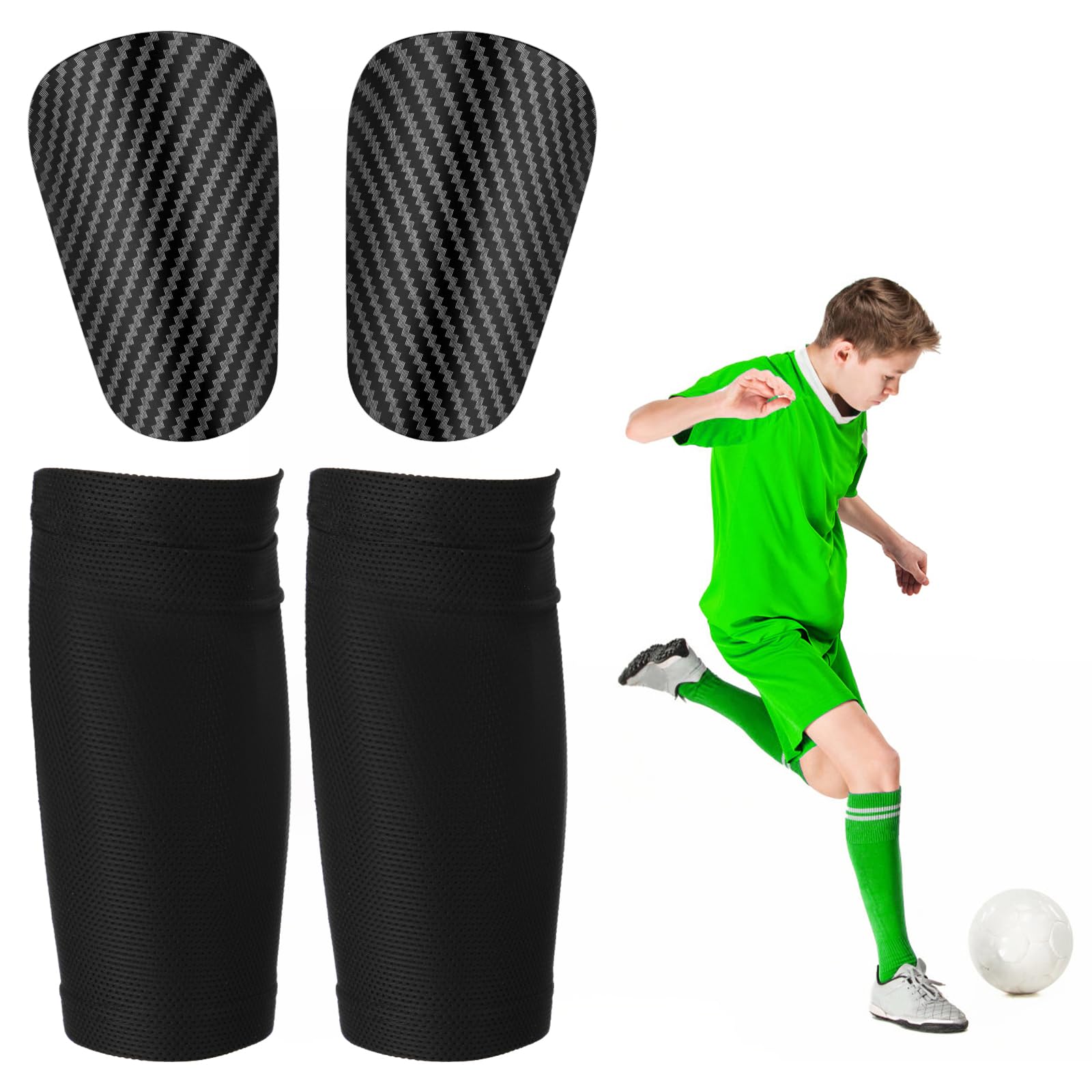 Calzettoni Da Calcio Unisex - Parastinchi Elastici E Traspiranti, Nero - Foto 12