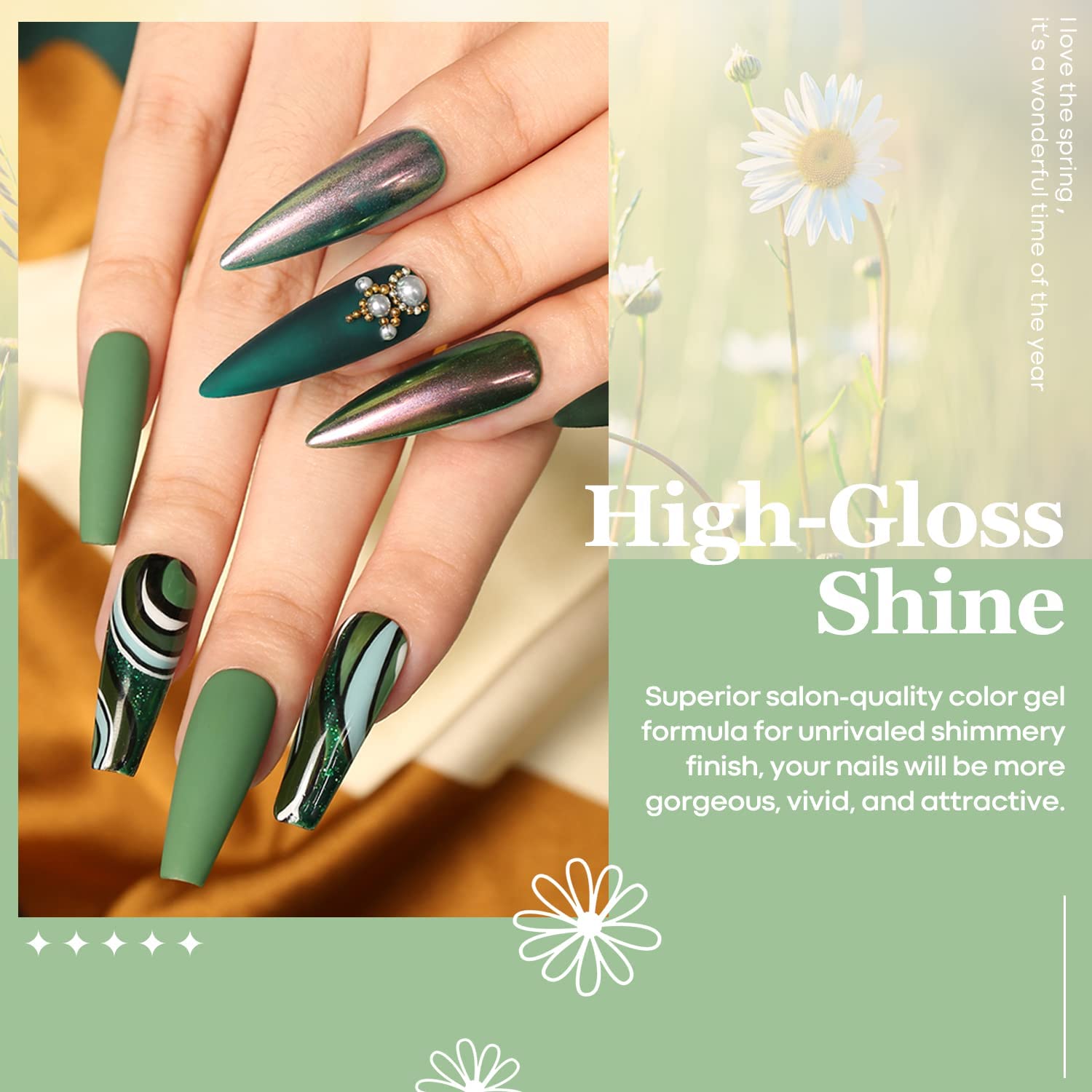 Modelones Zestaw Lakierów do Paznokci UV 40 PCS 36 Kolorów Lakier żelowy Soak Off Nail Studio Base Top Coat