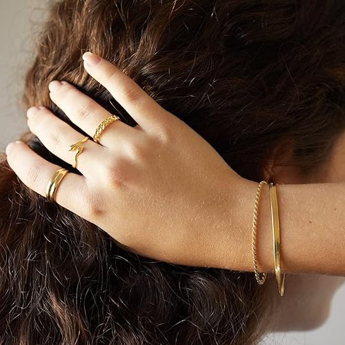 Miniatura 4 de Yowivon Dainty Gold Bracelet Adjustable Bolo Slider Bracelets Trendy 14K Gold Plated Pearl Bracelet Tarnish Free Gold jewelry for Women Mama Teen