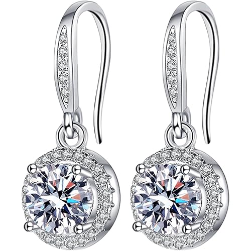 925 Sterling Silver Diamond for Women 2025 Fashion Dangle Earrings Encrusted Earrings Anniversary Wedding Jewelry Gifts for Women