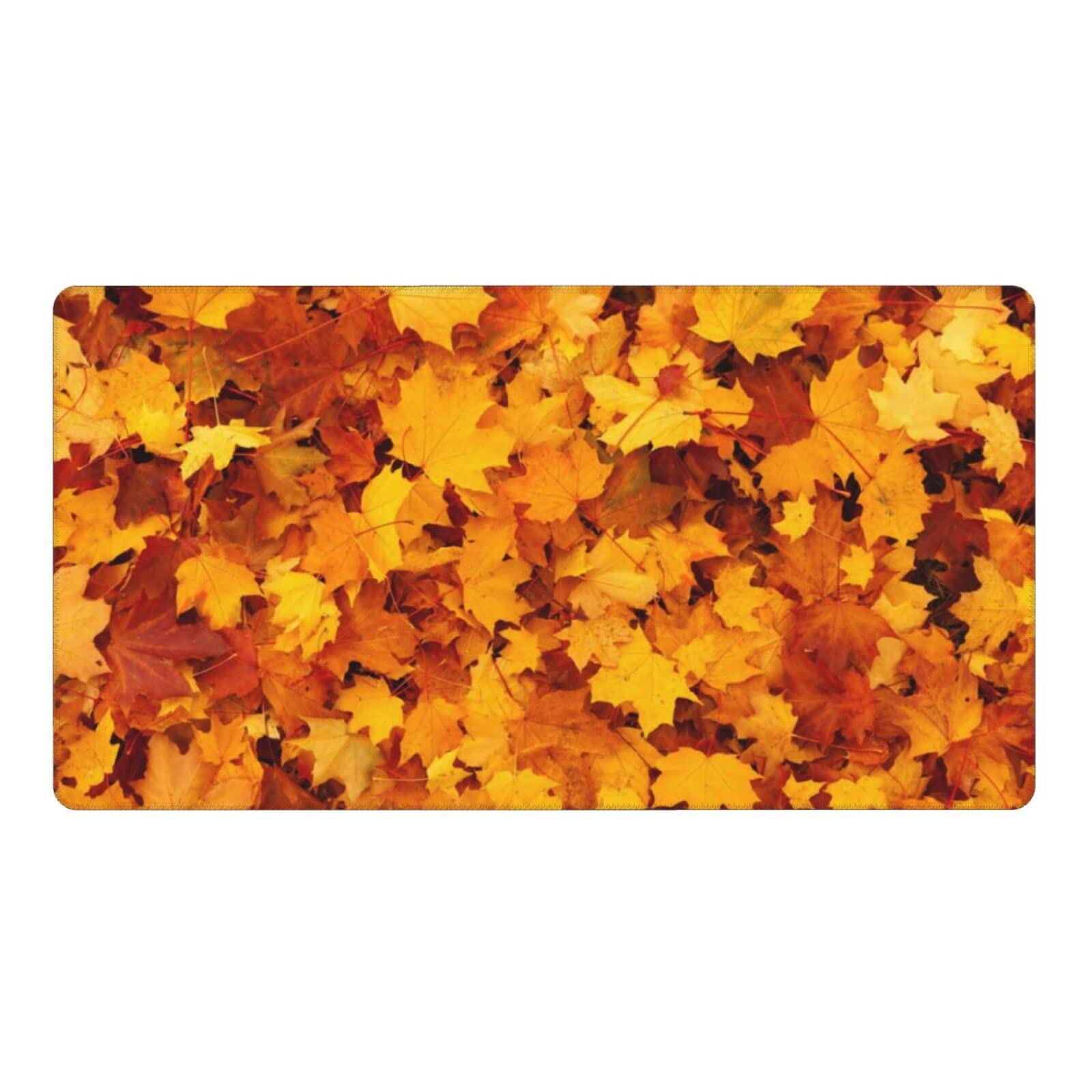 Large Gaming Mouse Pad With Non-Slip Rubber Base, Fall Autumn Leaves Mouse Mat With Stitched Edge, 35.5"x16" Extended Desk Mat For Laptop Desk Pad, Keyboard Pad For Office Desk Protector - View #11