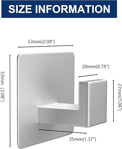 Miniatura 6 de VAEHOLD Ganchos adhesivos para toallas, ganchos de pared resistentes de aluminio negros para colgar abrigos, sombreros, toallas, batas, ropa, gancho