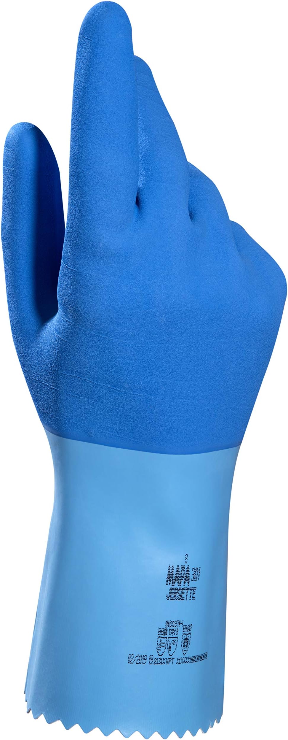 JERSETTE 301 Latex Chemical Resistant Cleaning Gloves, Waterproof, Kitchen, Dishwashing, Floor, Household, Industrial, Plastering Washable/Reusable Blue Size 5 (XXS) Protective Safety Gloves (1 Pair)