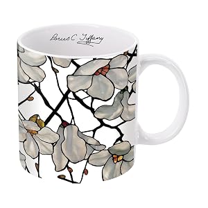 RainCaper Tiffany Large Porcelain Fine Art Coffee and Tea Mug for Home and Office 14 Oz Dishwasher and
