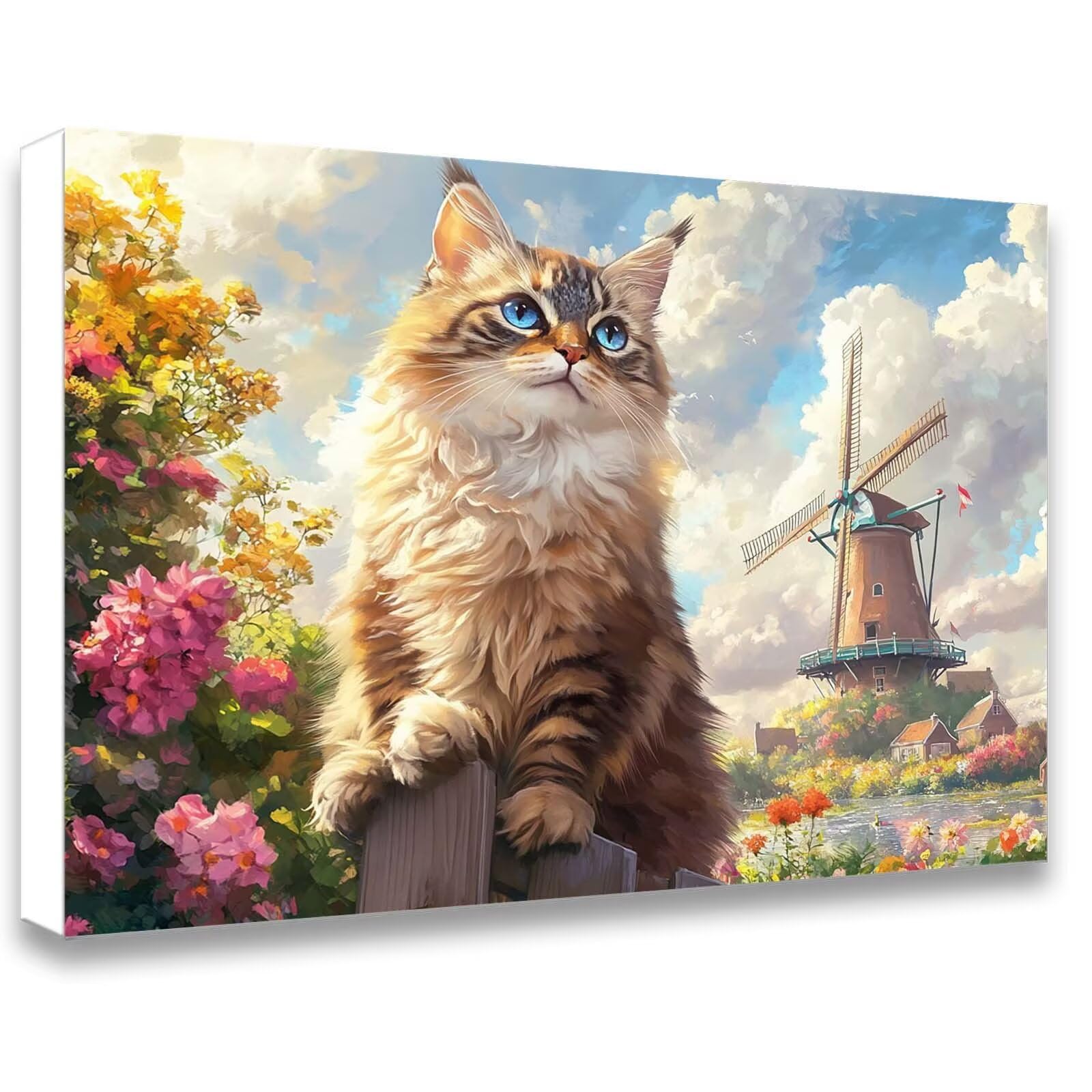 chat Peinture Numero Adulte, Avec Pinceau and Acrylique - 60x80cm j0-799