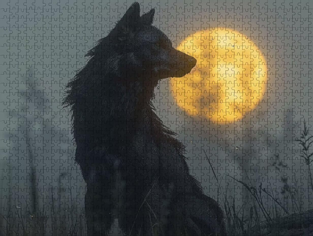 Drewniane puzzle wilk 2000 sztuk, puzzle dla dorosłych z pudełkiem 99x70 cm, łamigłówki, dla mężczyzn kobiet nastolatek, kreatywne gry logiczne, dekoracja domu prezent, M-6733