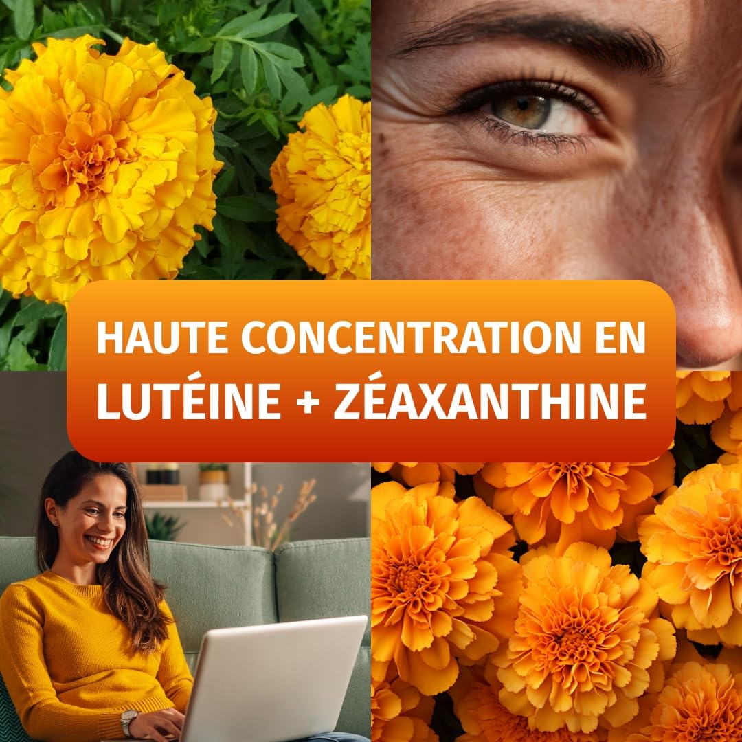 Green Naturals® Lutéine – Hautement dosée 50 mg de lutéine & 5 mg de zéaxanthine issus de 250 mg d’extrait naturel de tagète (Tagetes erecta) – 180 gélules (6 mois)