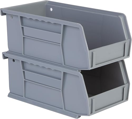 Miniatura 2 de Hudson Exchange - Contenedor apilable de plástico de 7-12 x 4 x 3 pulgadas (gris)