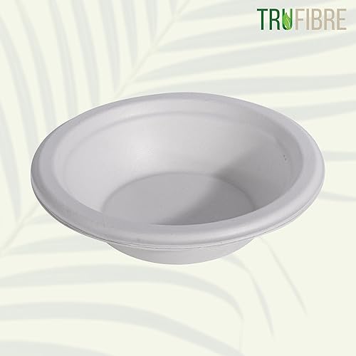Miniatura 7 de Cuencos de papel de 12 onzas, paquete de 100 unidades, 100 % compostables, resistentes y ecológicos, cuencos desechables biodegrables para cereales