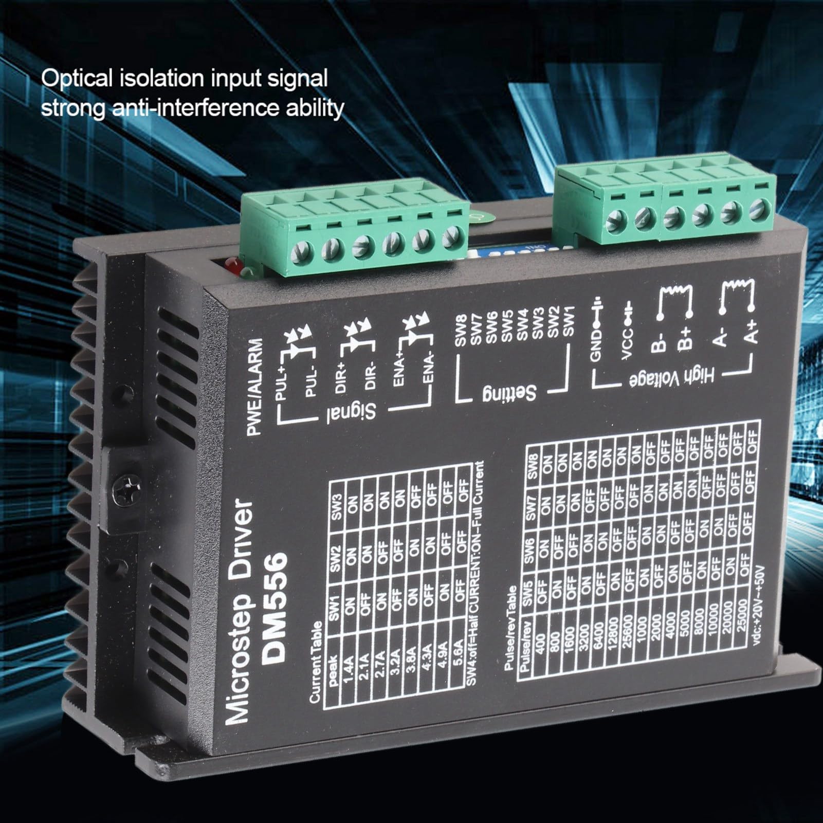 ANGEEK DM556 - Driver Motore Stepper Digitale Per CNC | 2 Fasi, Compatibile Con 42/57/86 - Foto 4