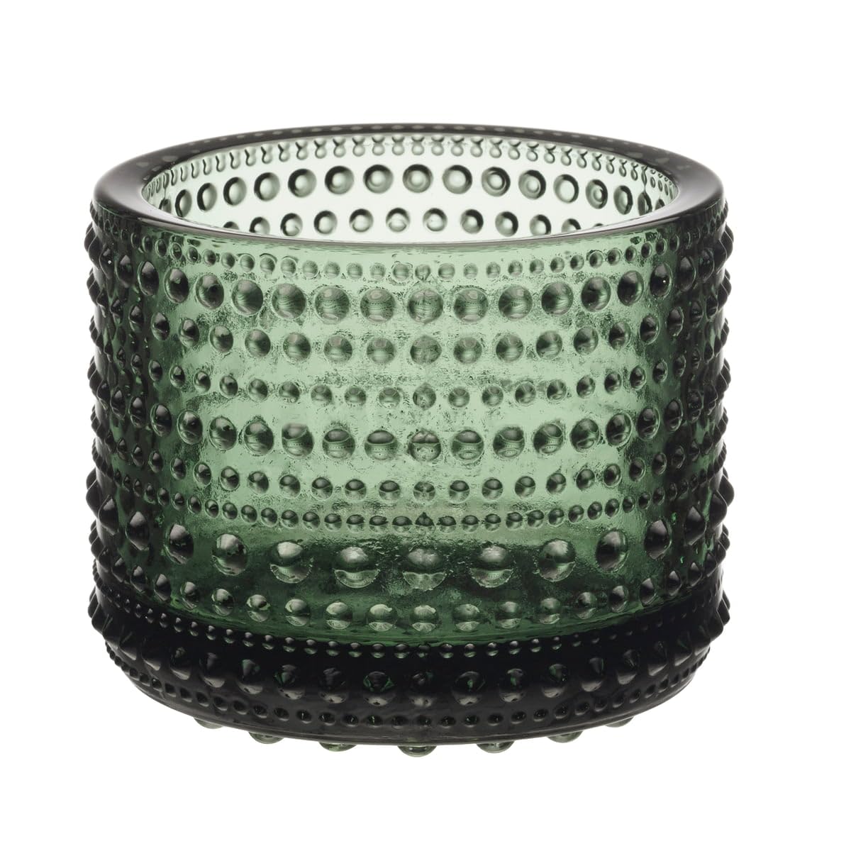 Iittala Kastehelmi 1070557 Glass Lantern in Fir Green Size: 7.6 x 7.6 x 6.4 cm