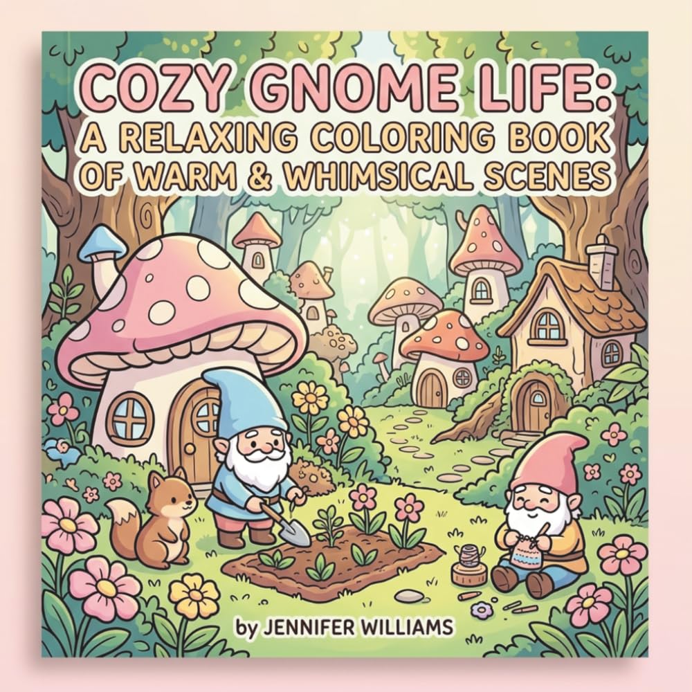 Gnome Life: A Relaxing Coloring Book of Warm & Whimsical Scenes: Adorable Gnome Moments Filled with Comfort, Nature, and Simple Joy