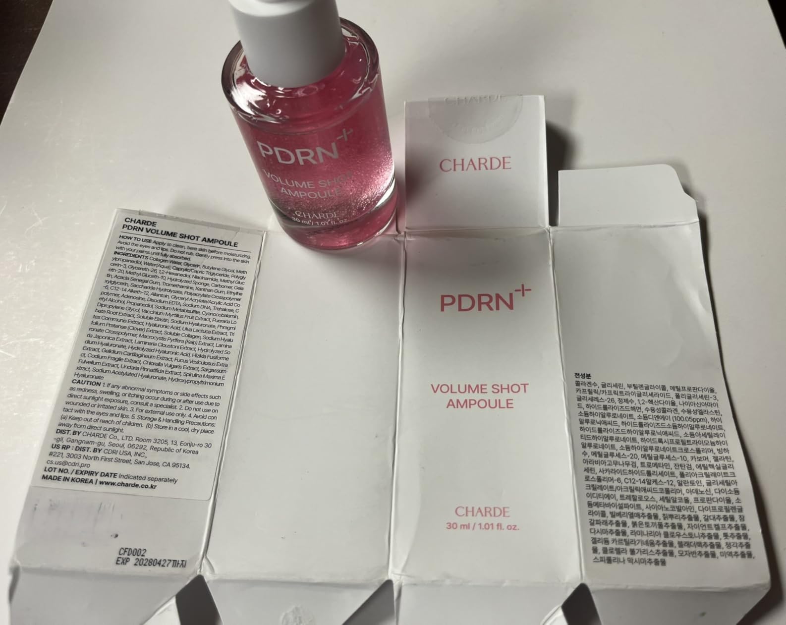 Charde PDRN Serum with Salmon DNA – Firming & Plumping Serum for Face, Collagen + 7 Types of Hyaluronic Acid, Korean Anti-Aging Face Serum for Fine Lines, Skin Elasticity & Radiance (1.01 fl oz)