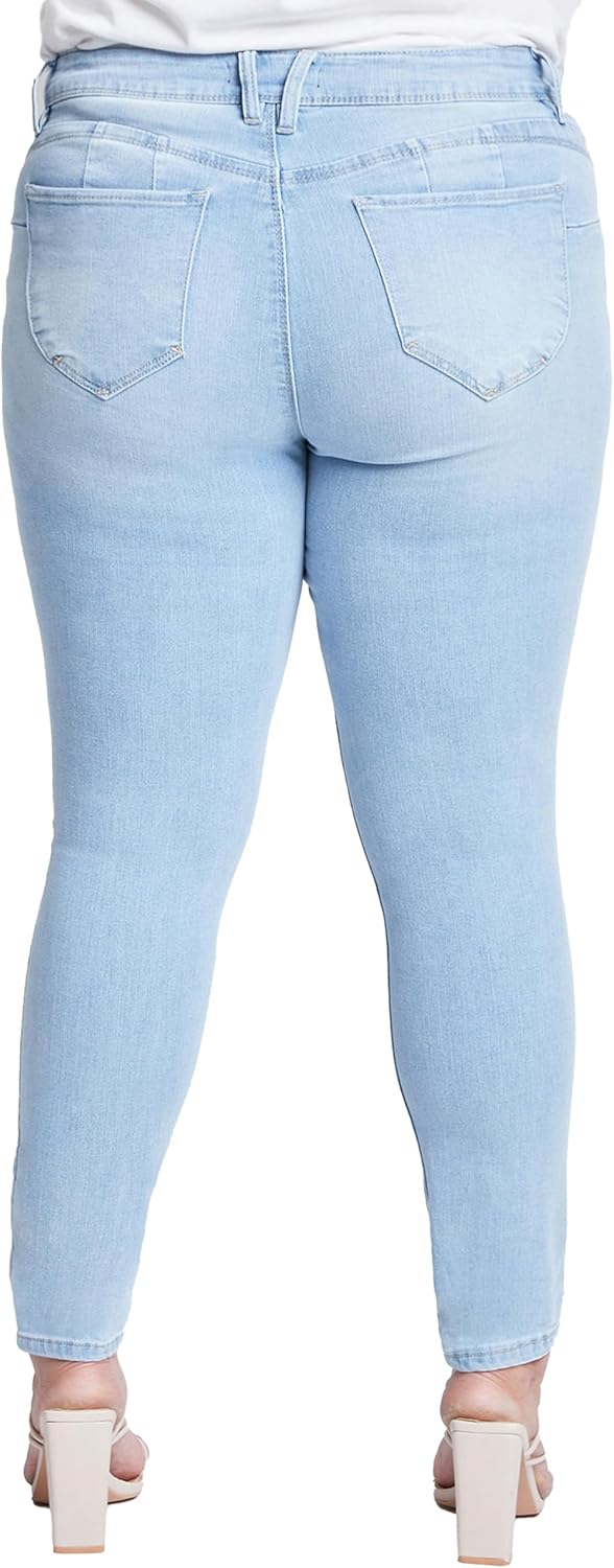 Royalty for Me Womens Royalty for Me Women's Plus Size Wannabettabutt High Rise 1 Button Skinny Jean with Regular Hem - Image 3