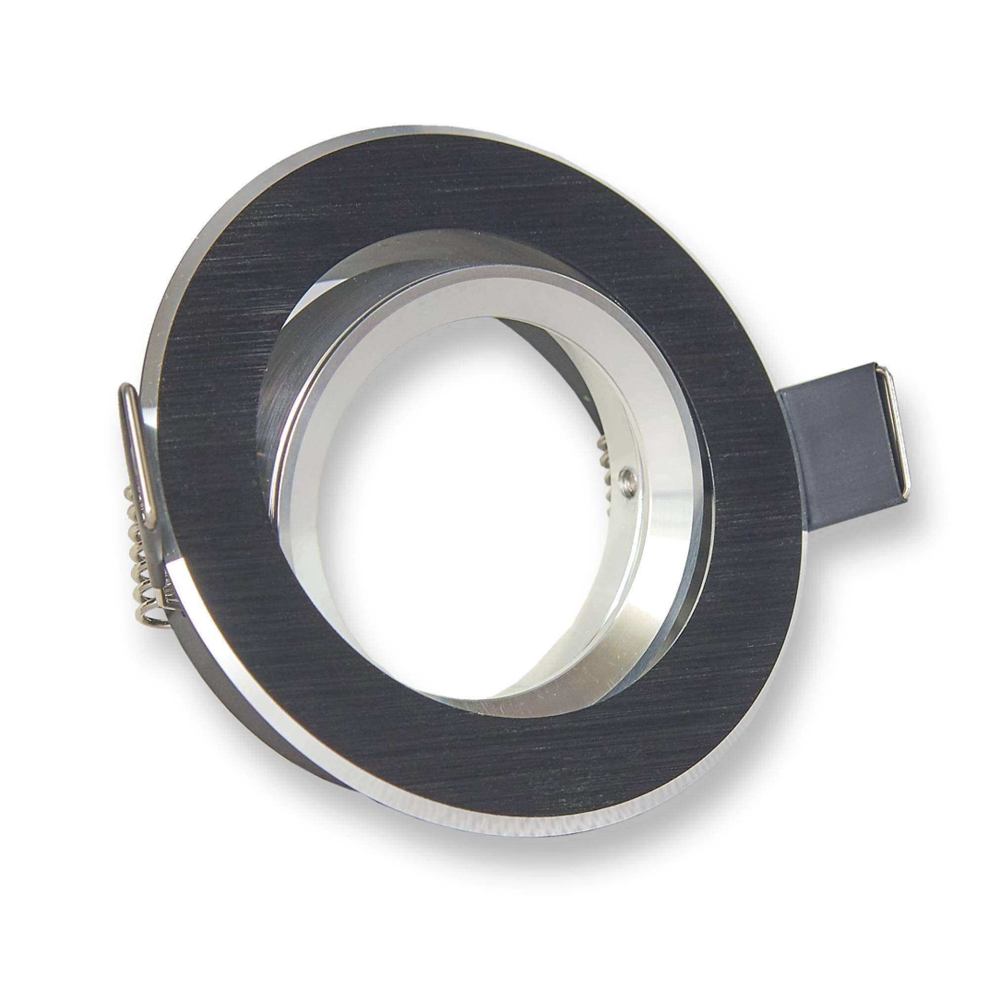 6x Foco empotrable LED redondo - negro orientable aluminio 7,5 Watt regulable blanco frío 230V - Foco empotrable GU10 Ø 70mm taladro - montaje - techos de focos - focos empotrables
