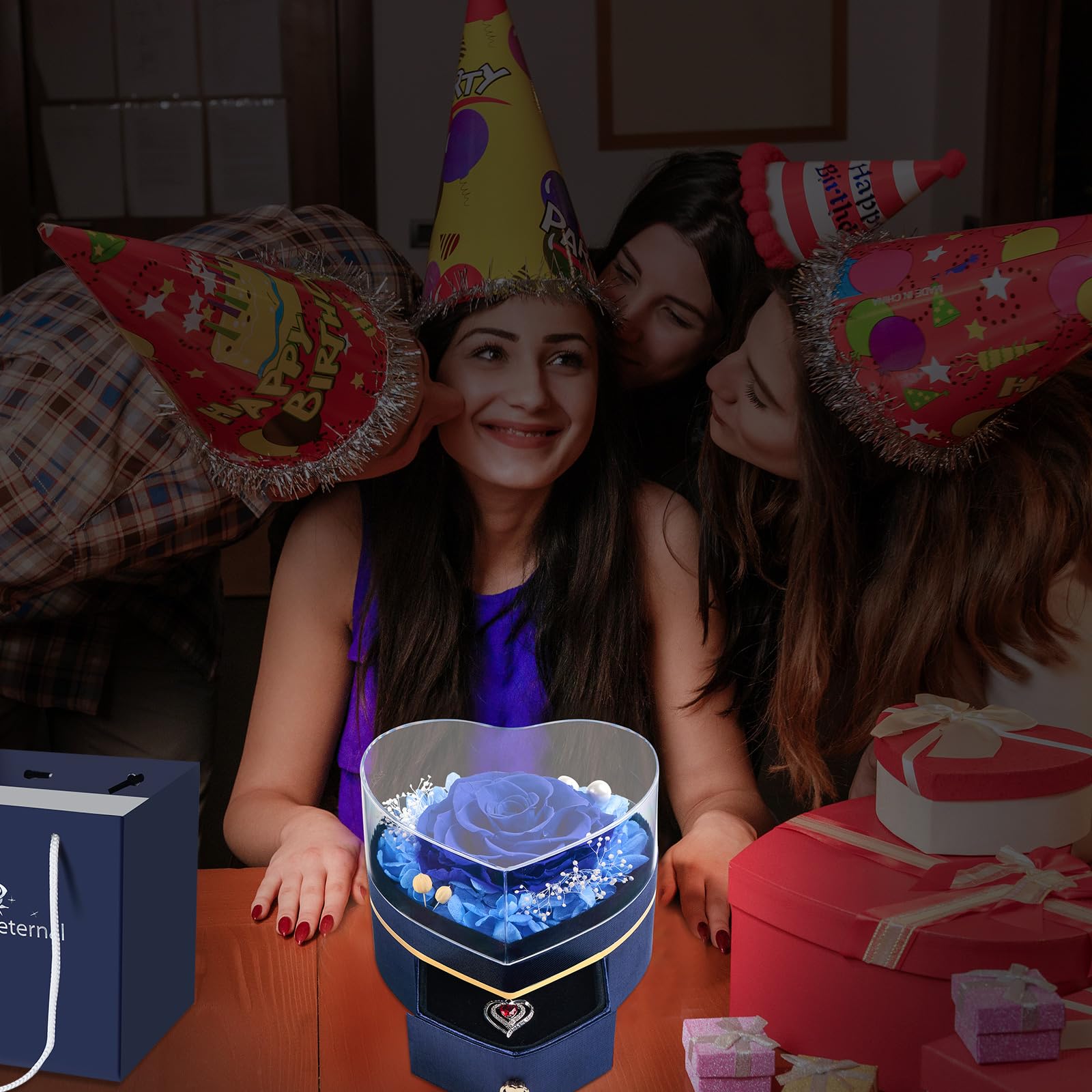 Rosa Eterna Regalo Mamma | Festa della Mamma, Compleanno Amica Nonna Fidanzata Moglie | Sorpresa per Lei | Fiore Eterno Decorativo | Ti Amo per Sempre,Regalo Natale San Valentino Anniversario
