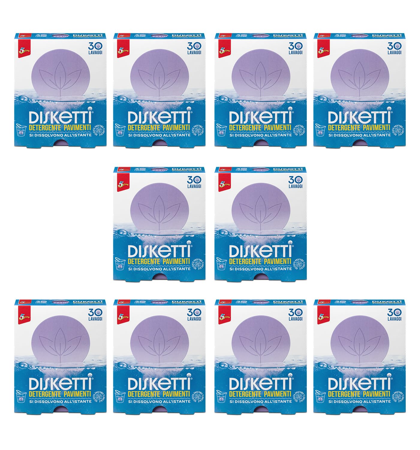 SUPERFIVE, Disketti Floreale, Detergente Pavimenti in Dischi Solubili (30 x 10 pack, Floreale)