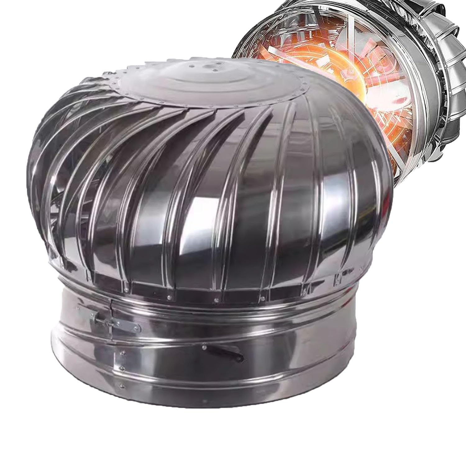 PFXNGMS 201 Stainless Steel Chimney Cap Rotating Chimney Cowl 7.5cm 11cm 16cm, Anti-Downdraught Weatherproof Fireplace Sn Cover for Bathroom Kitchen Exhaust Duct Easy Installation(11cm)