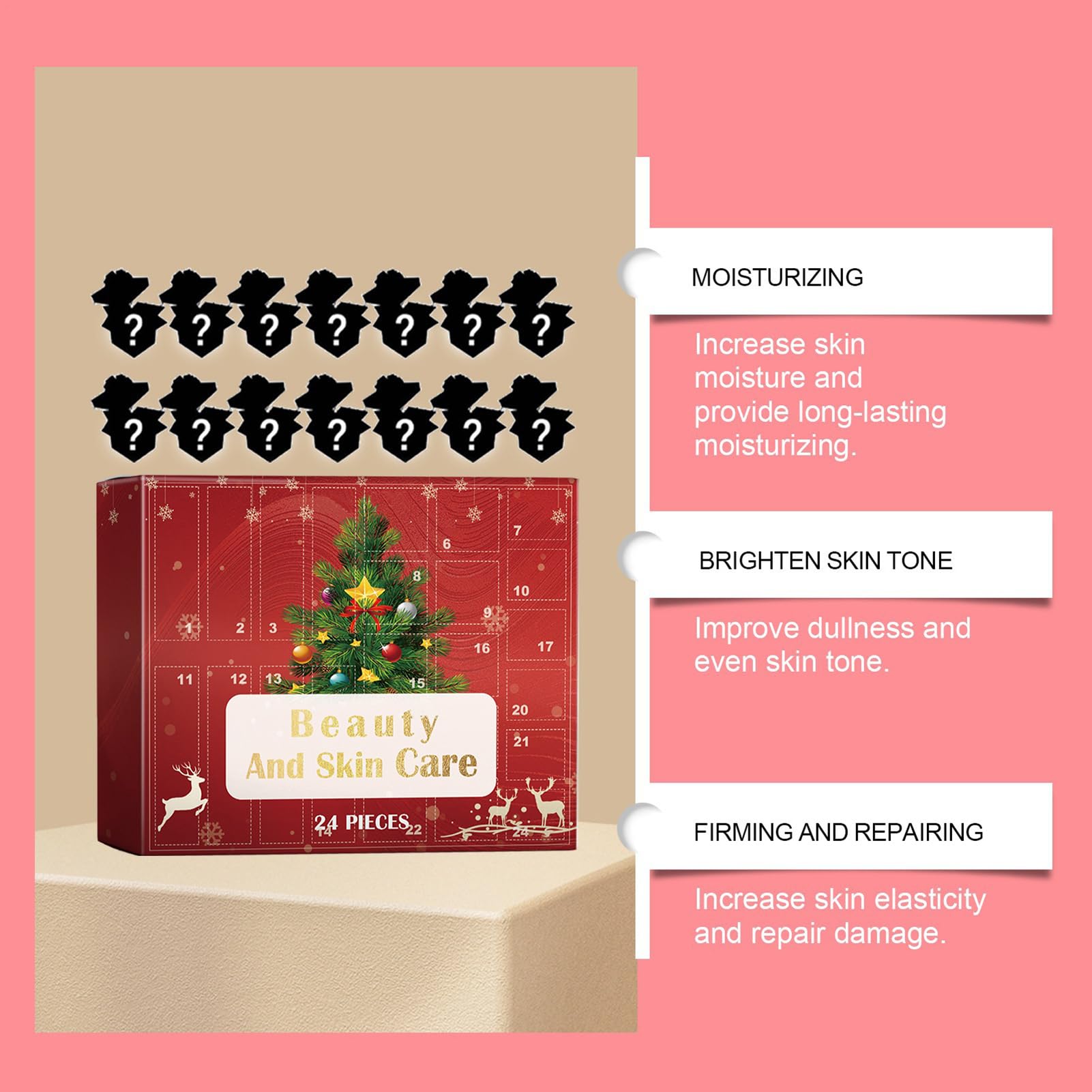 Weihnachtskalender Advent - Hautpflege Gesichtscreme Kit, Urlaub Beauty | Set für tägliche Bad und Körperroutine, Geschenk für Frauen Männer Geburtstag Weihnachten Muttertag Körperverwöhnung