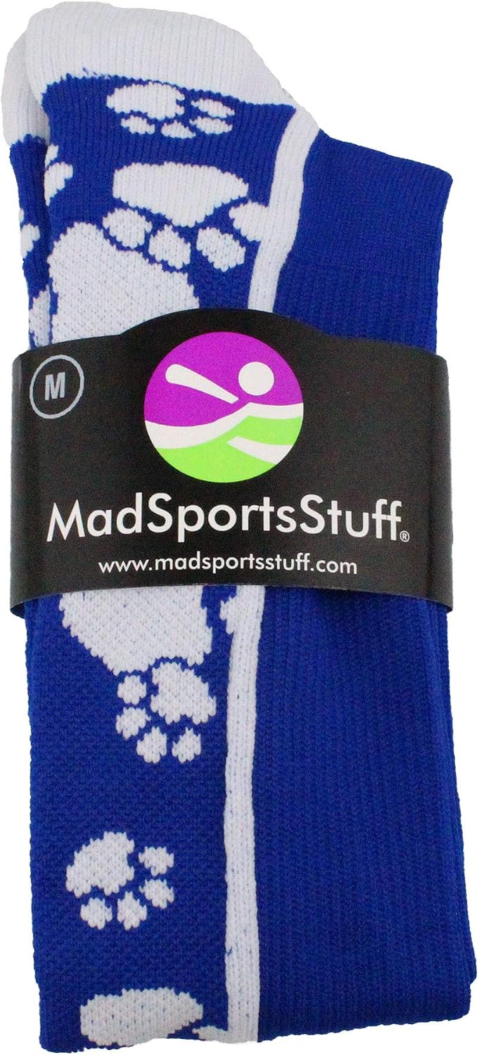 MadSportsStuff Crazy Softball Socks with Paws for Soccer Volleyball Girls Boys Women Youth Adult Kids Over the Calf