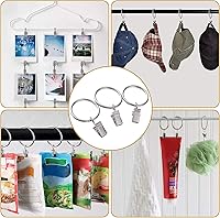 Vista 7 de 44 anillos de cortina con ganchos de clips, anillos de cortina de metal de acero inoxidable de 1.26 pulgadas, clips de suspensión para soporte