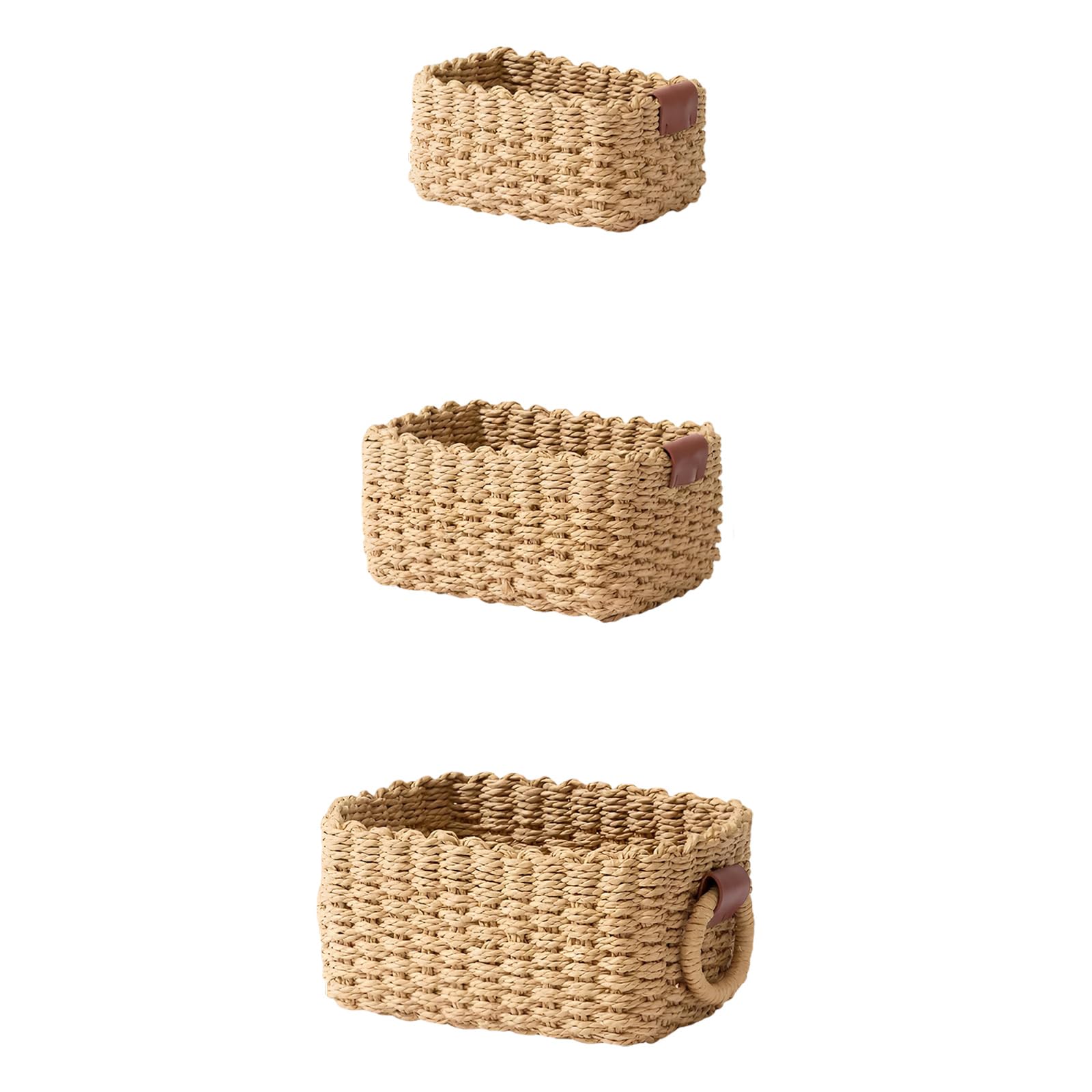 Braided Paper Cord Container Shelf Decorative Holder Desk Paper Rope Storage Basket Natural Fiber Planner