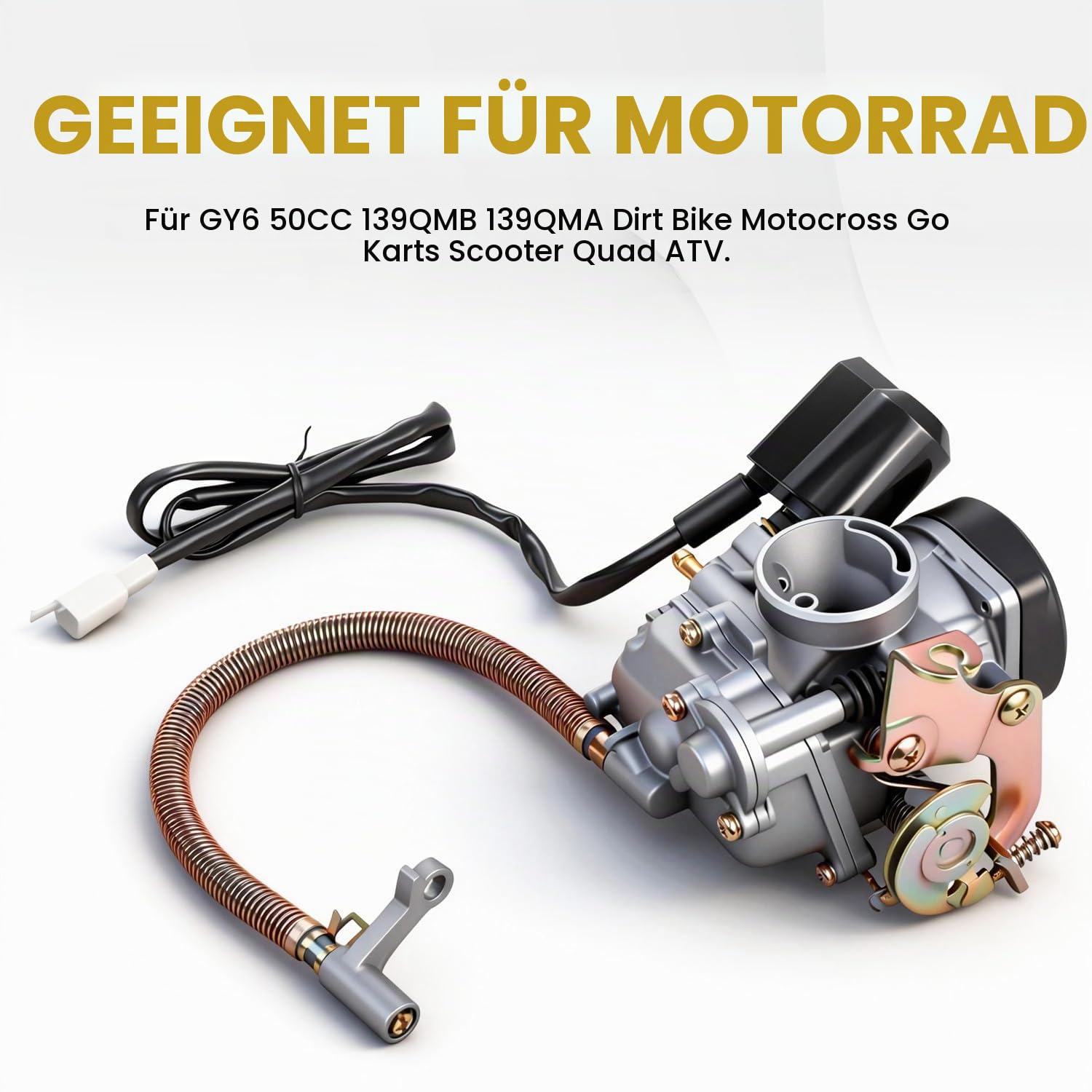 CVK PD18J Vergaser,Motorrad Vergaser für 4 Takt GY6 50CC 139QMB 139QMA Dirt Bike Motocross Motorrad Go Karts Scooter Quad ATV Filly 50
