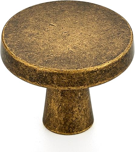 Miniatura 55 de Ravinte Paquete de 50 pomos de gabinete de cocina de 1-1/4 pulgadas, pomos redondos sólidos para cajones de aparador, pomos de tocador negro mate