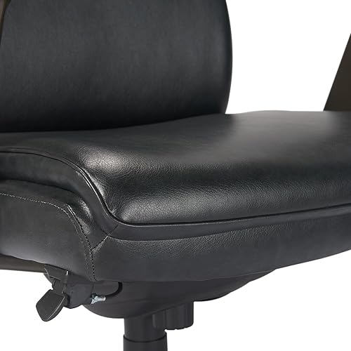 Miniatura 8 de La-Z-Boy Dawson Modern Executive Office - Silla ergonómica ajustable con respaldo alto y soporte lumbar, cuero negro unido con incrustaciones de