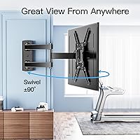 Vista 5 de PERLESMITH Full Motion TV Wall Mount for Most 26-60 inch Flat Curved OLED 4K TVs up to 77lbs, Wall Mount TV Bracket with Swivel & Extension Arm