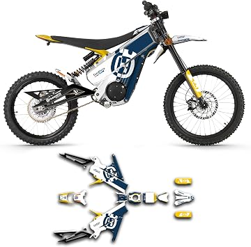 Motorcycle Custom Decal Full Kit Vinyl Sticker Fits TALARIA X3, Front License Plate, Blue Yellow White, Design # TLX3MX523N001-KO