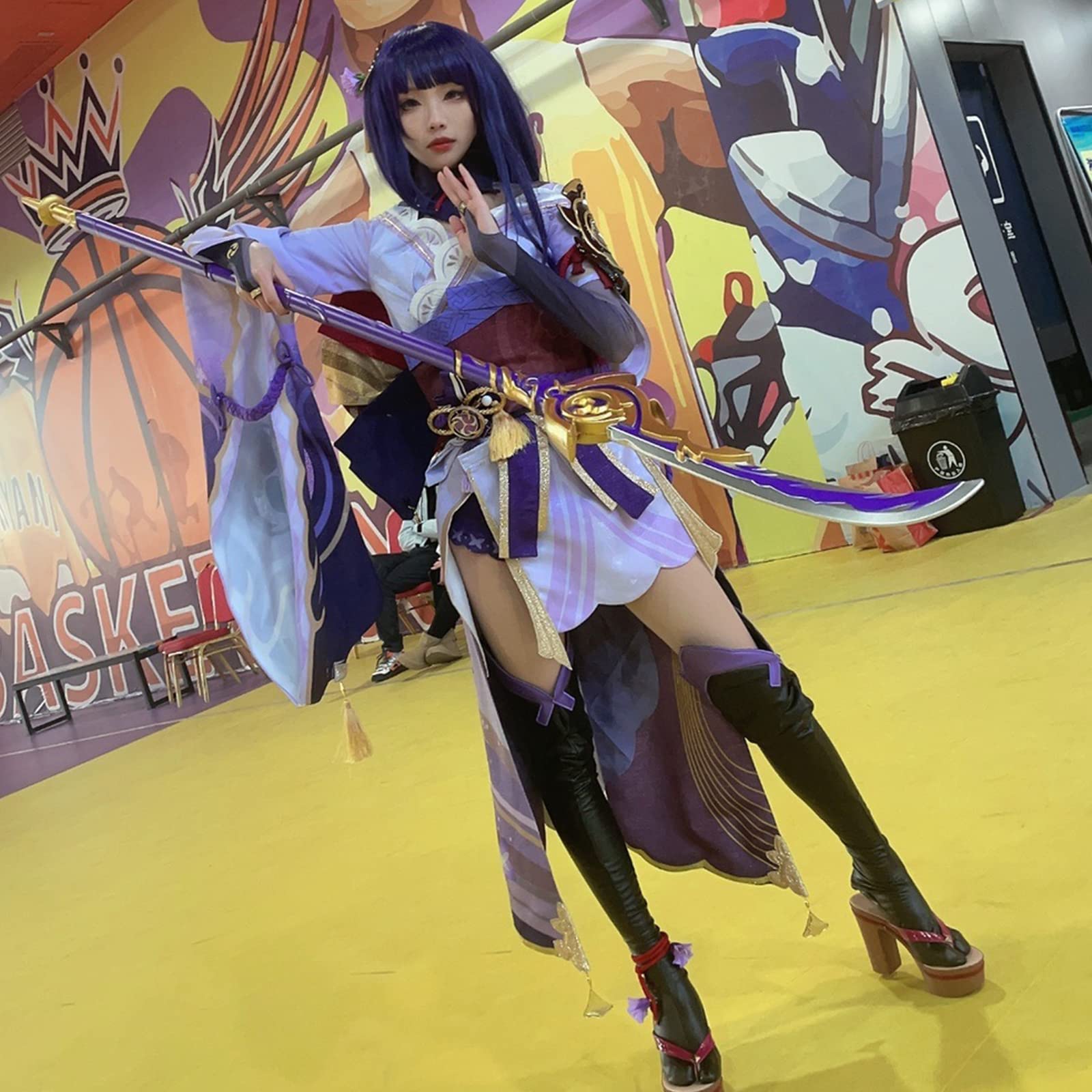 薙刀 180cm なぎなた 長刀 刀 PU製 3段組立式 薙草の稲光 剣 薙草之稻