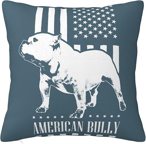 SEAEAGLE American Flag Bully Throw Pillow Cover Double Sided Plush Decorative Cushion Pillowcase for Couch Sofa