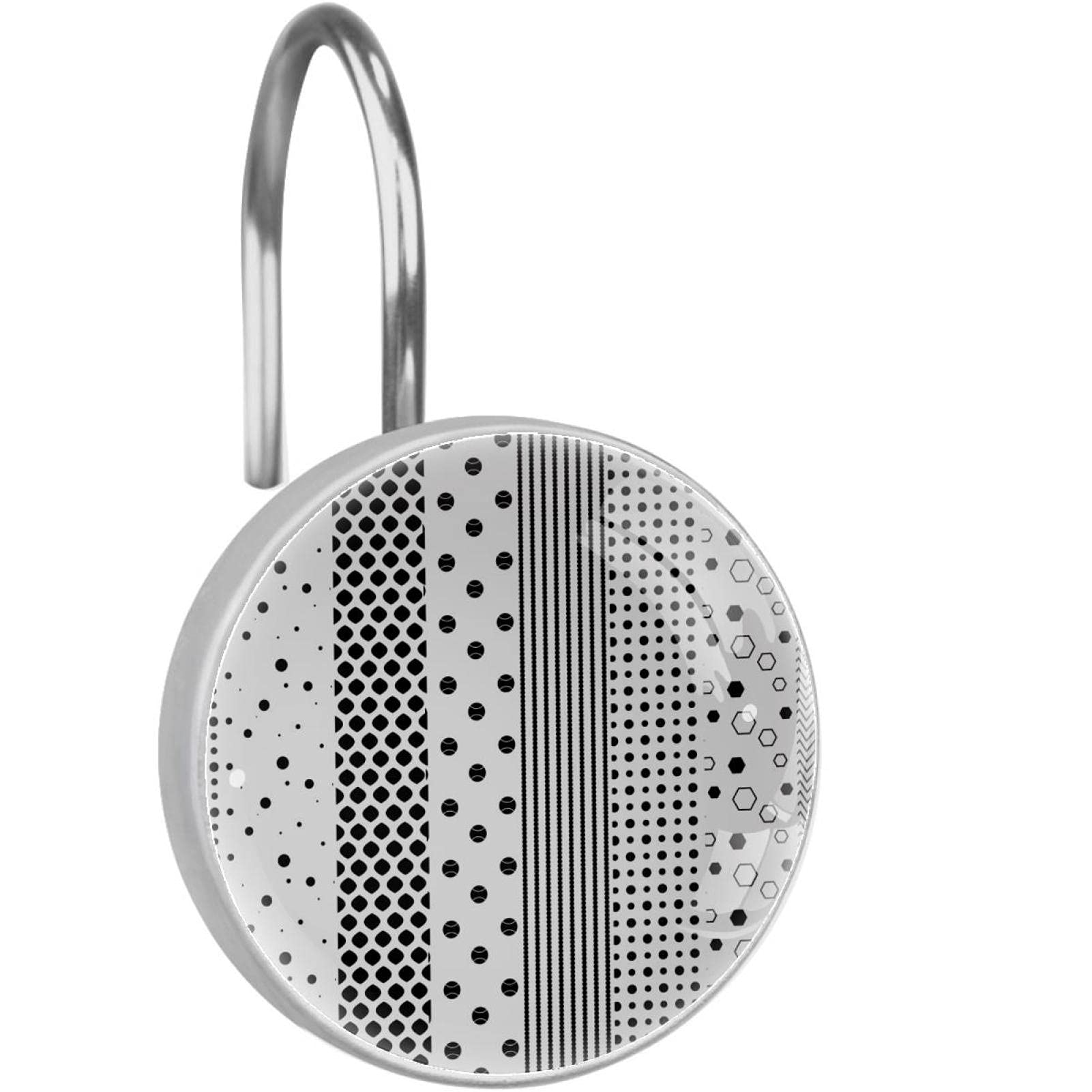 Crochets de rideau de douche anti-rouille en acier inoxydable à pois pour préserver vos rideaux