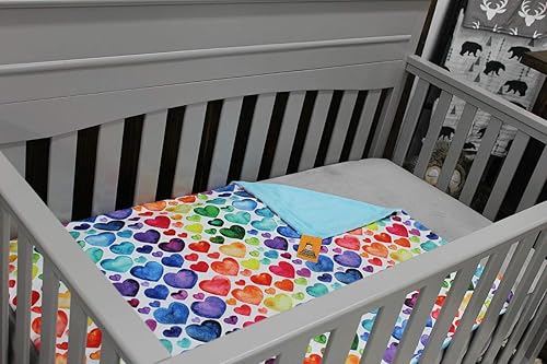 Miniatura 6 de Dear Baby Gear Manta de lujo con corazón para bebé, doble capa Minky, regalos de hitos y recién nacidos, manta de bebé para niñas, corazones de