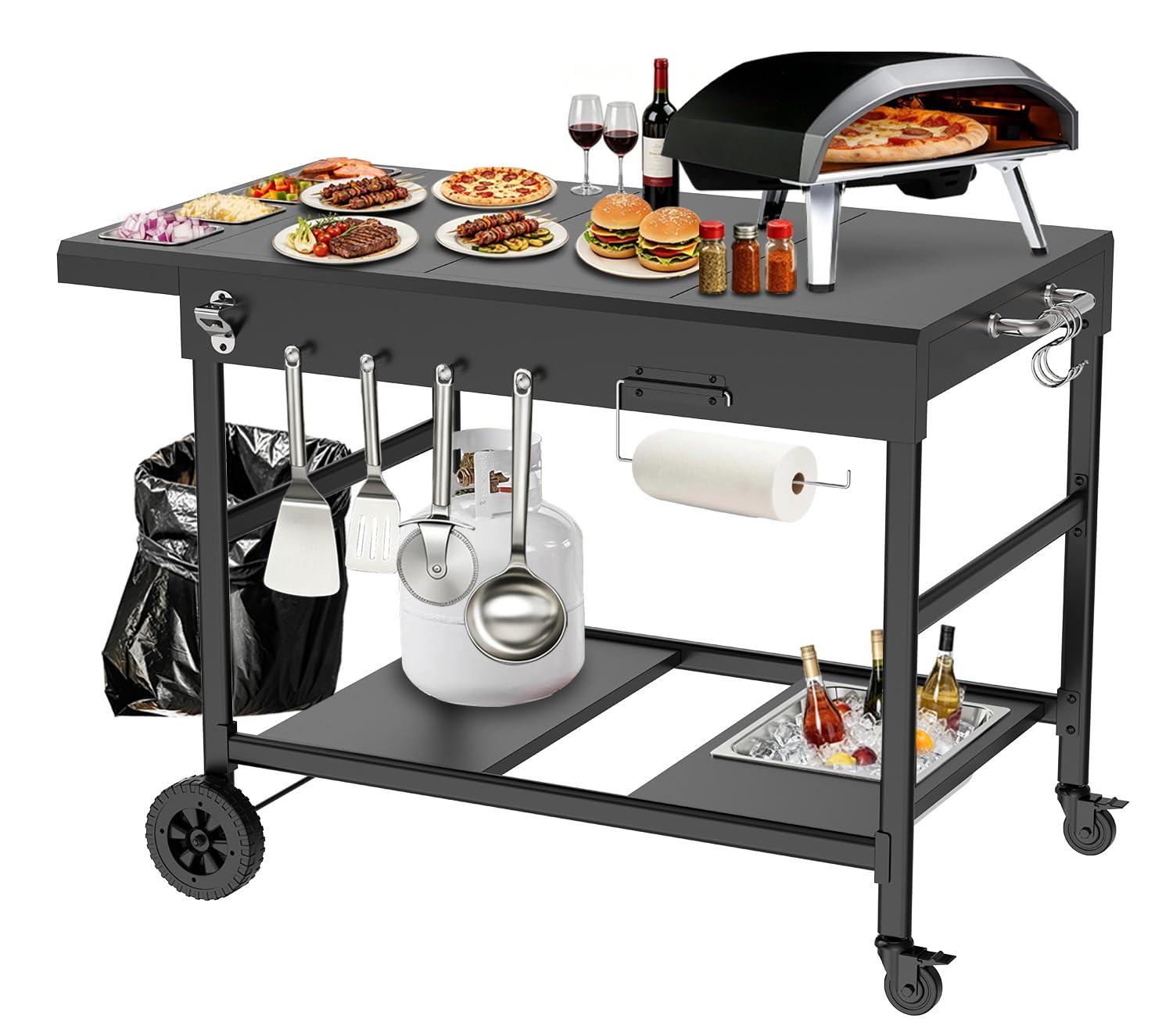 Outdoor Pizza Oven Table with Topping Station