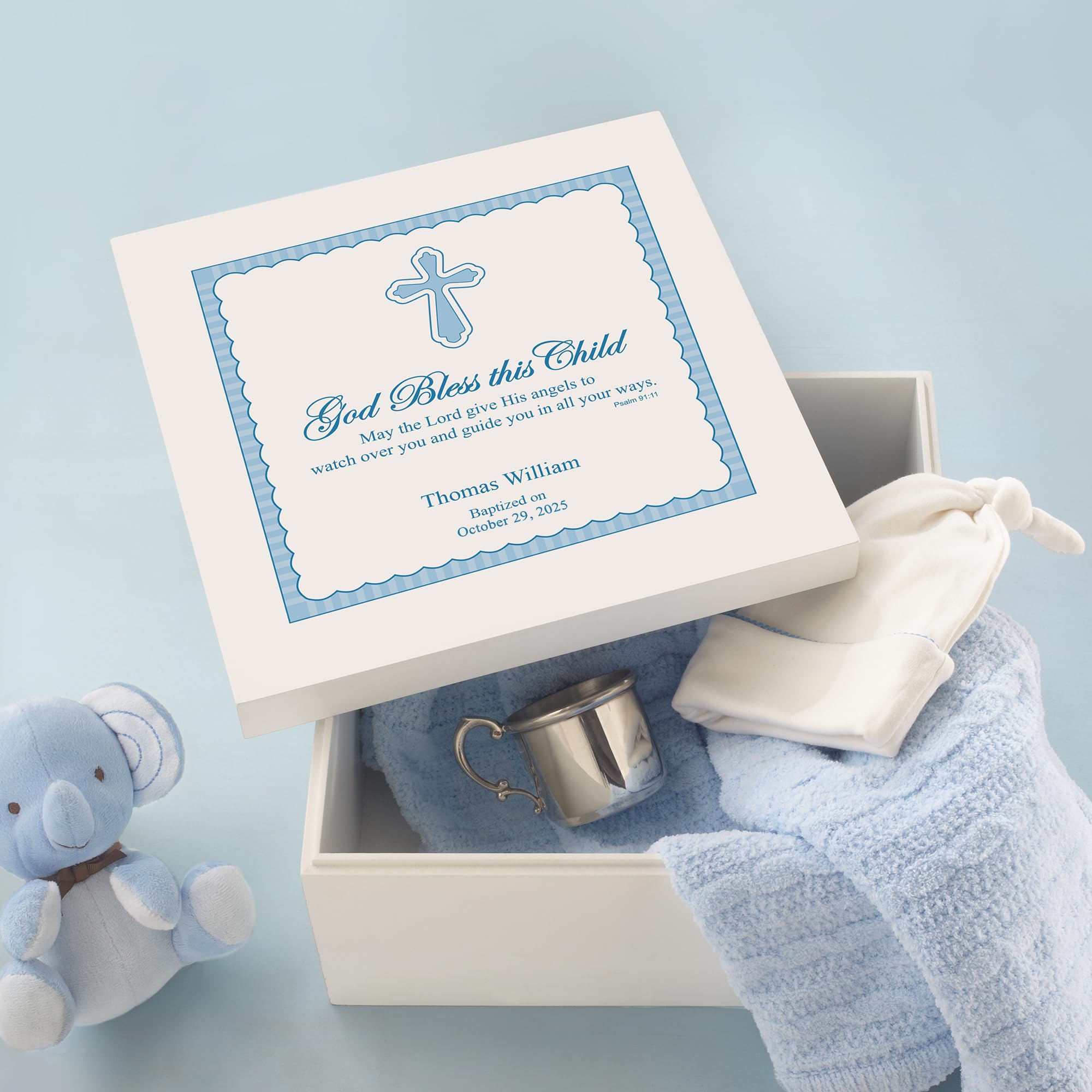 Let's Make Memories Personalized Keepsake Box for Blessed Child - Memories Box - Baptism - Confirmation - For Girls (Pink) - 6